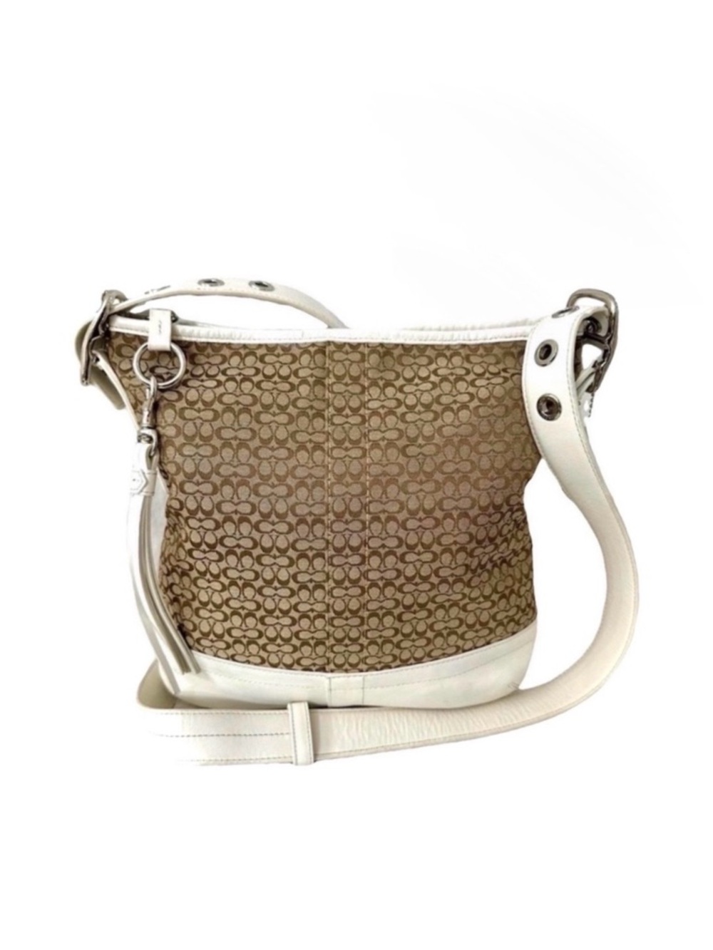 Coach Vintage Convertible Slim F10417 Signature Logo Canvas Leather